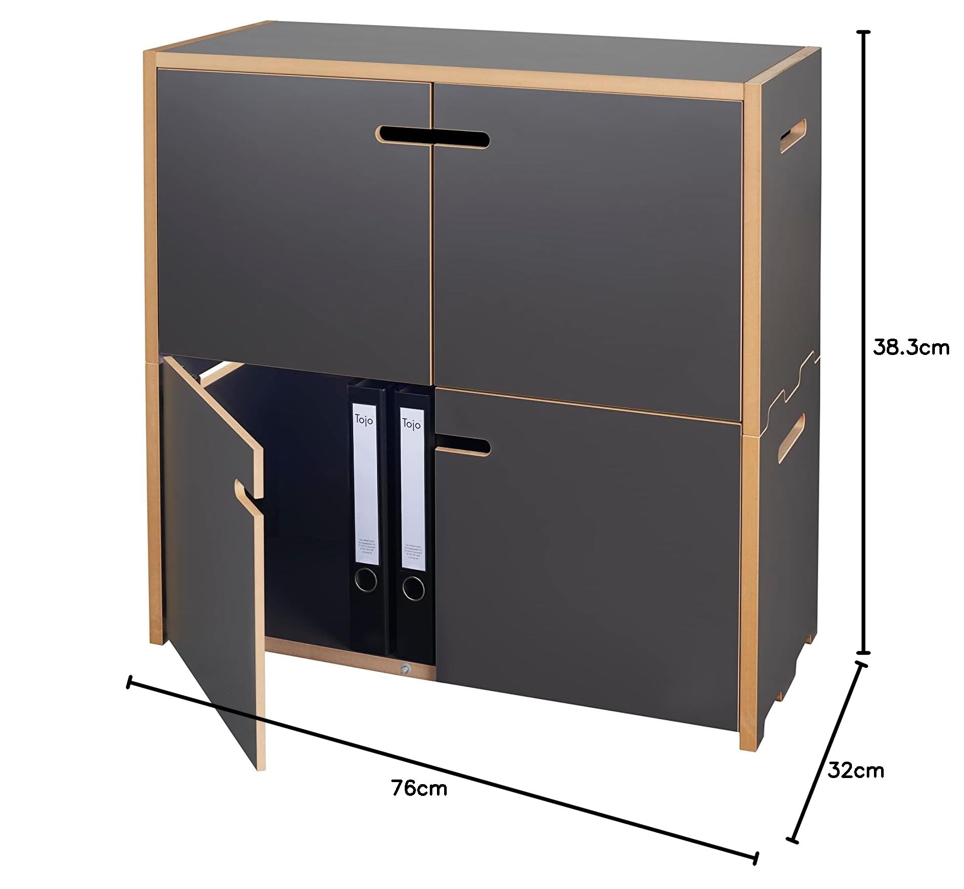 tojo-hochstapler-grundmodul-mit-t-ren-anthrazit-mdf-regal image 3