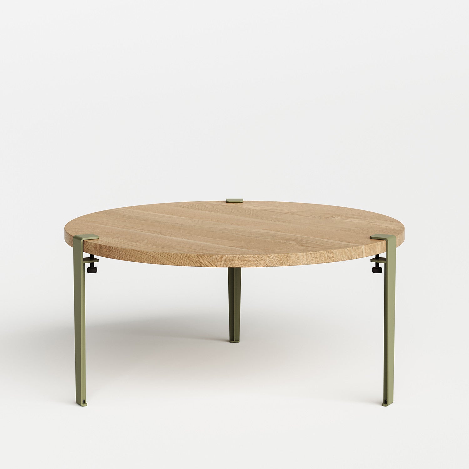 tiptoe-runder-couchtisch-90cm-massive-eiche-3-stahlbeine-43cm image 7