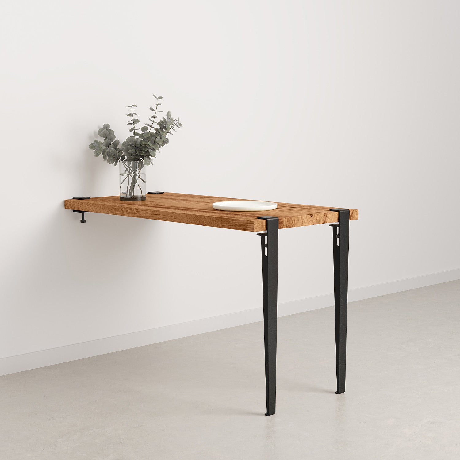 tiptoe-wand-esstisch-aus-recyceltem-altholz-mit-stahl-wandhalterung image 8