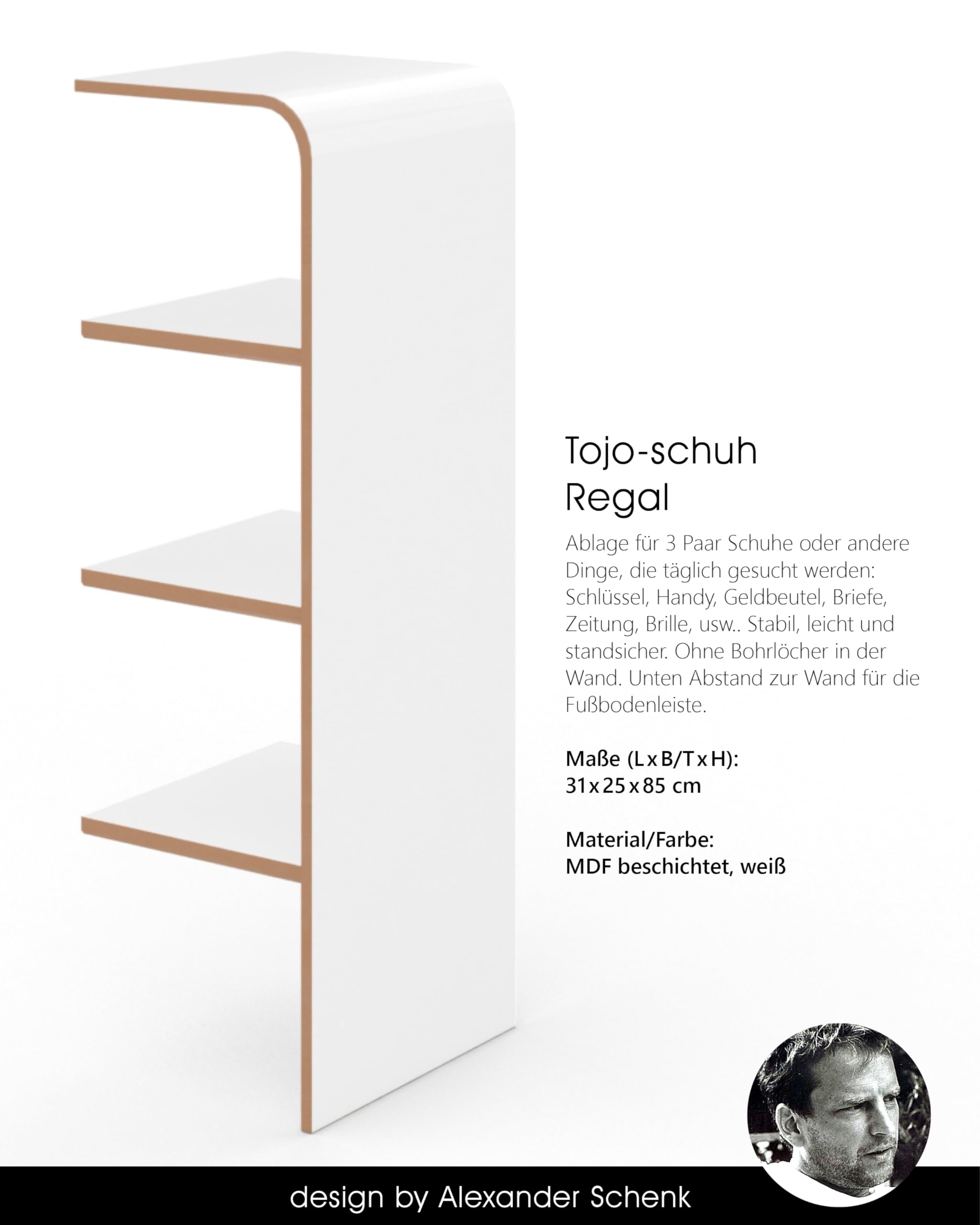 tojo-tojo-schuh-regal-offenes-designer-regal-wei-3-f-cher image 4