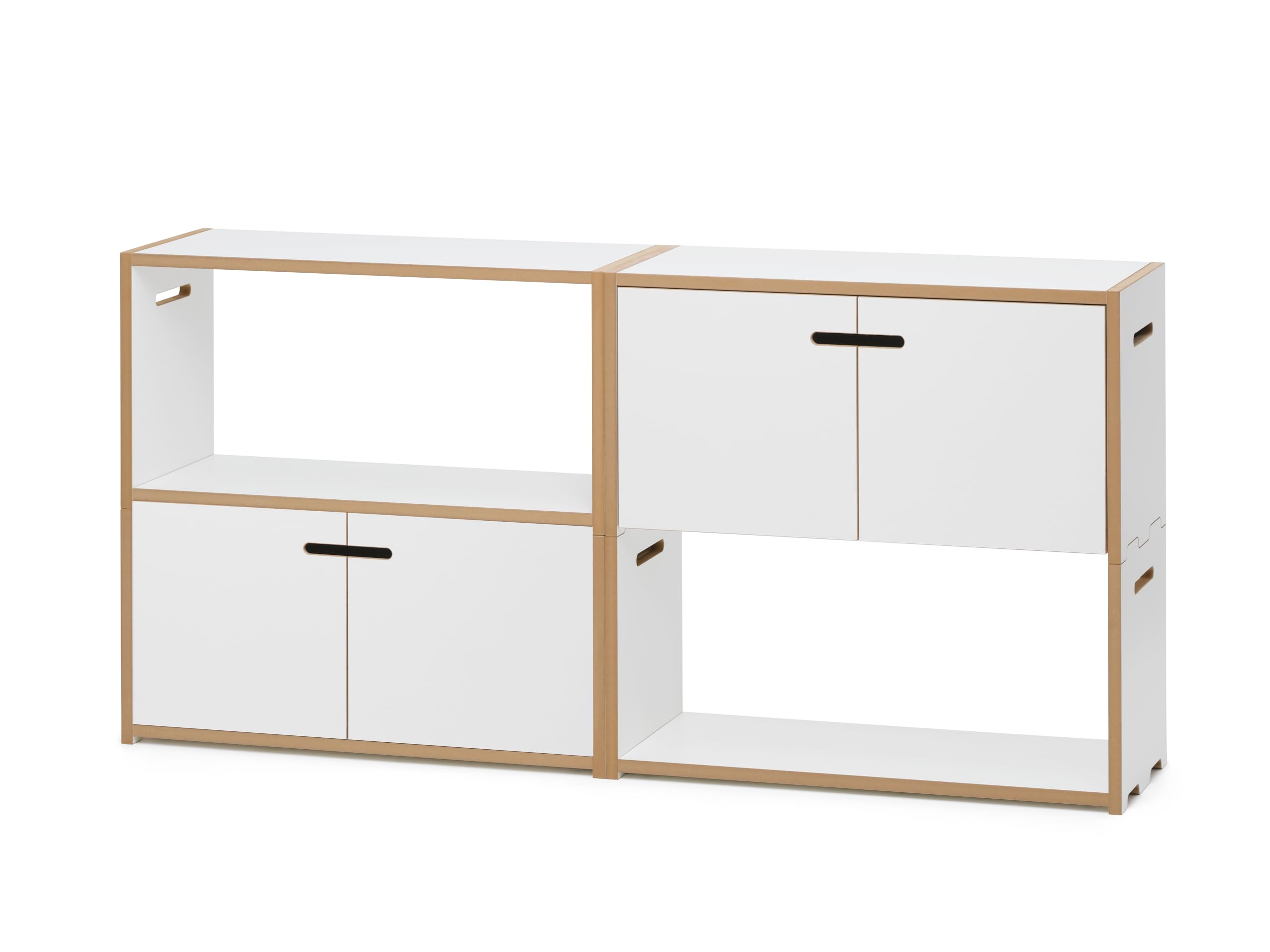 tojo-hochstapler-2x2-set-wei-mit-t-ren-modulares-mdf-regal-raumteiler image 1