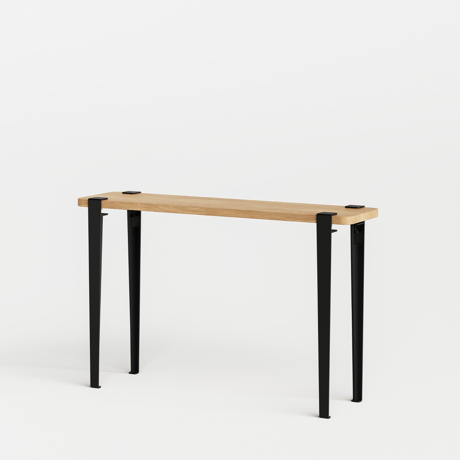 tiptoe-konsole-120x30cm-massive-eiche-75cm-stahlbeine image 1