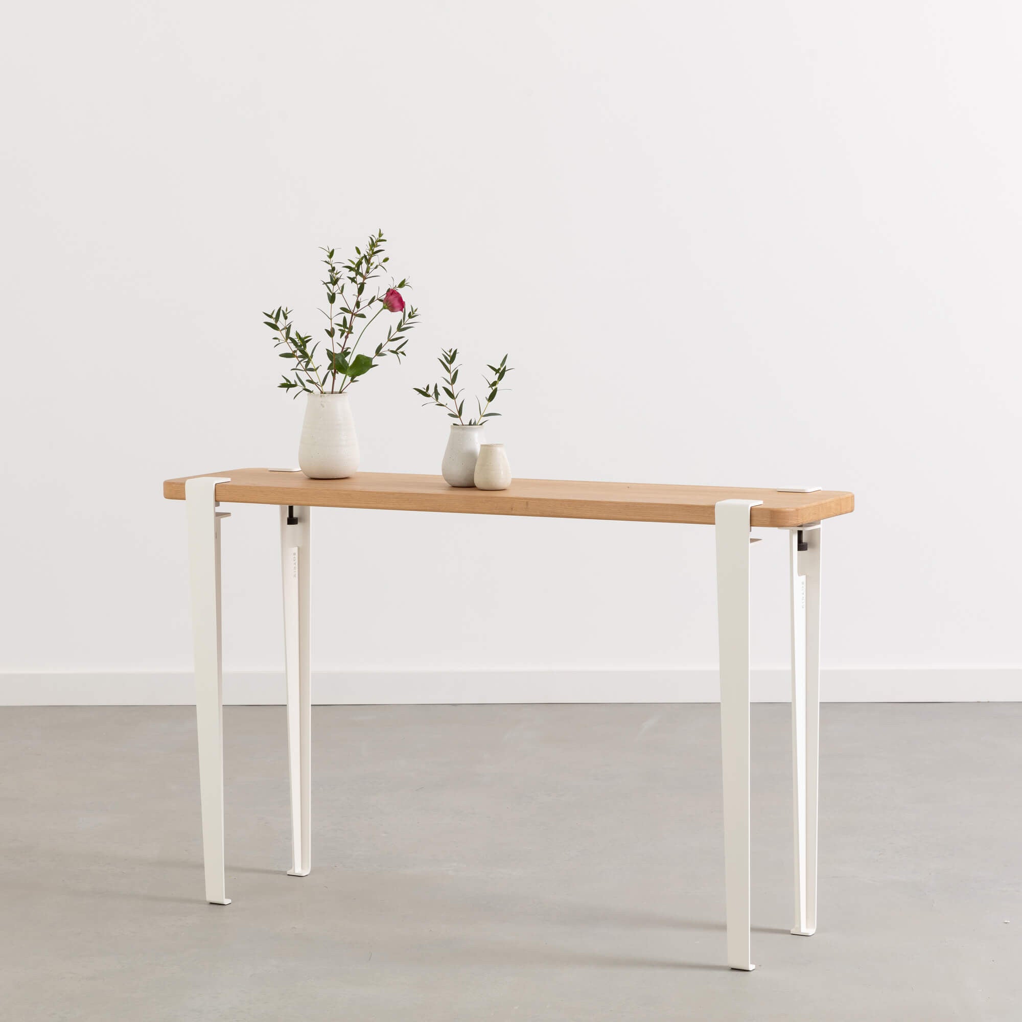 tiptoe-konsole-120x30cm-massive-eiche-75cm-stahlbeine image 6