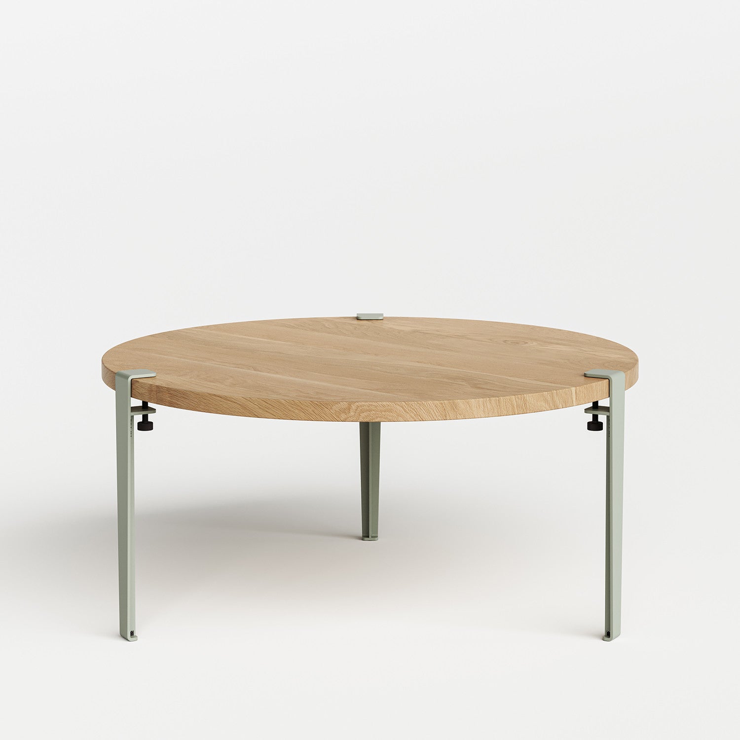tiptoe-runder-couchtisch-90cm-massive-eiche-3-stahlbeine-43cm image 6