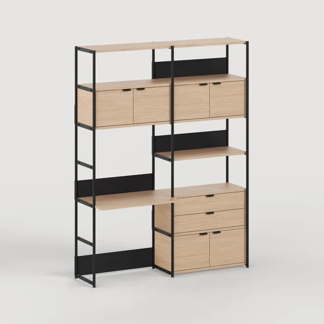 tiptoe-unit-schreibtischregal-h180-215-x-b164cm-ko-zertifiziertes-holz image 1