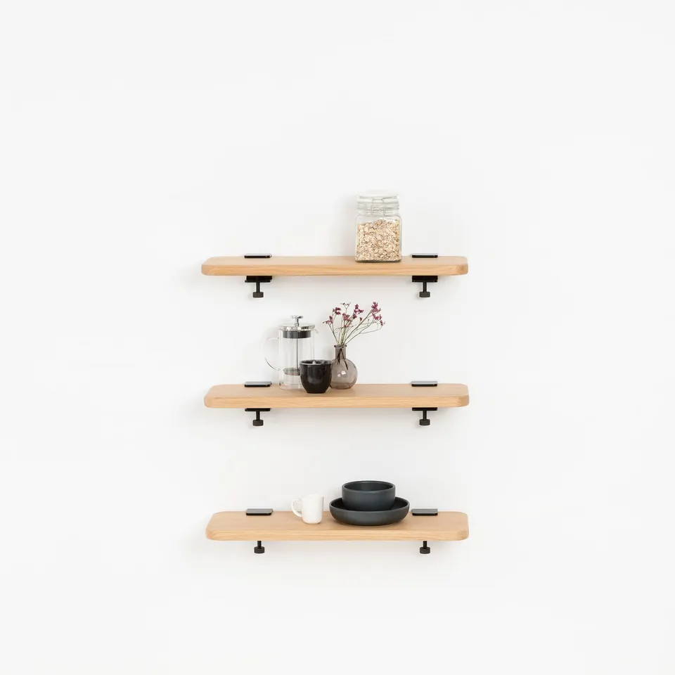 tiptoe-wandregal-set-bracket-3er-massive-eiche-60-bis-150cm image 1
