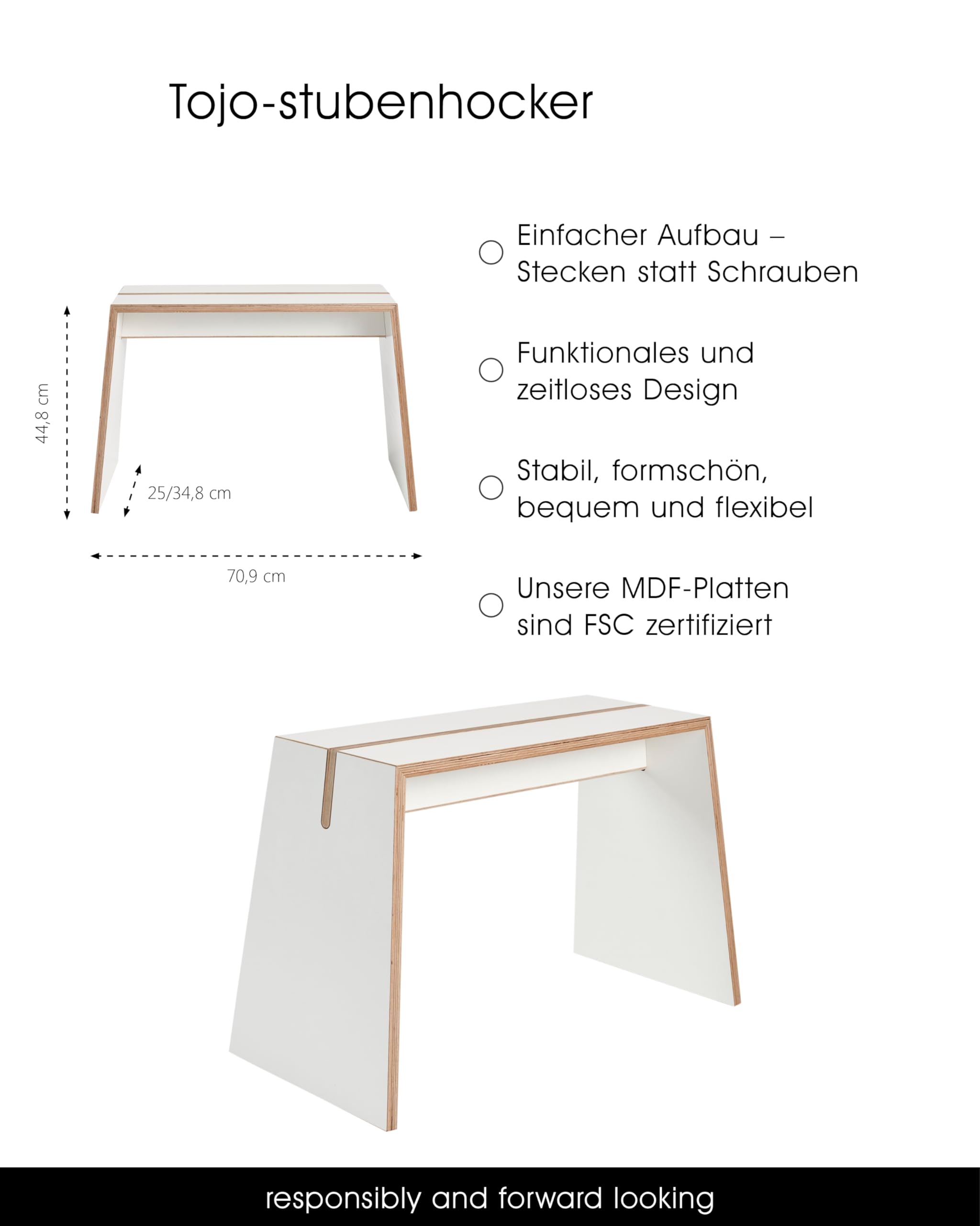 tojo-stubenhocker-hocker-holz-wei-70x30x40-cm-birke-bis-130-kg image 2