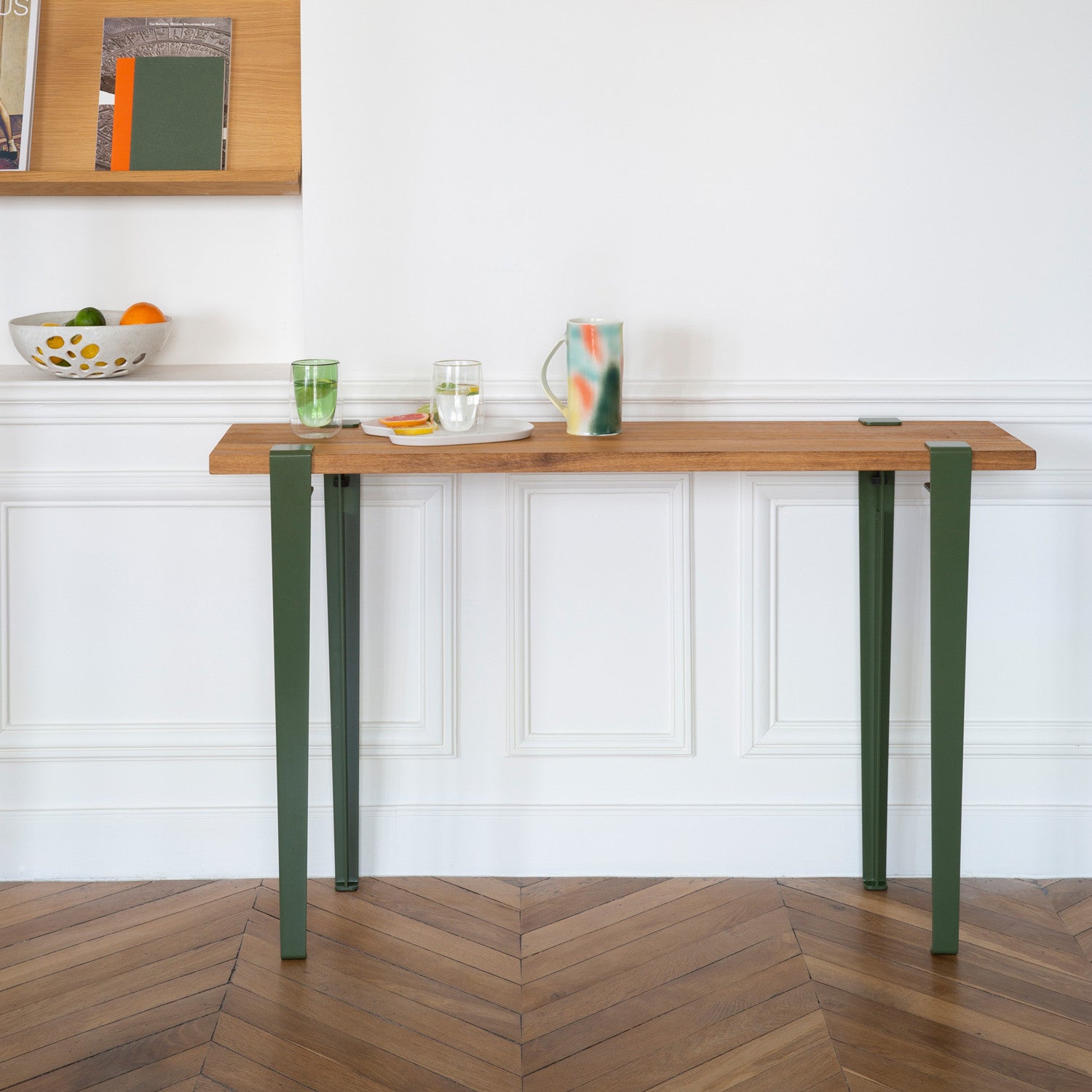 tiptoe-konsole-120x30cm-recyceltes-altholz-mit-stahlbeinen image 4
