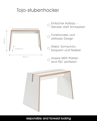 tojo-stubenhocker-hocker-holz-wei-70x30x40-cm-birke-bis-130-kg image 8