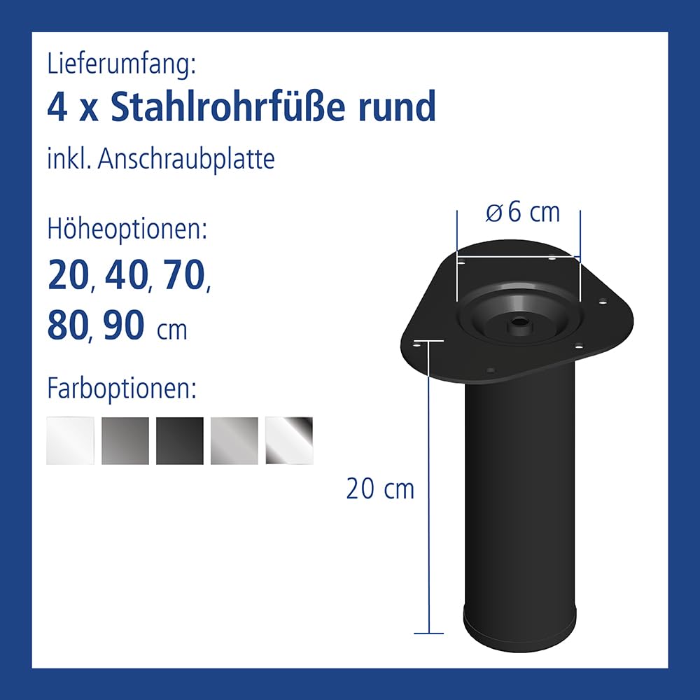 element-system-stahlrohrf-e-rund-20-cm-schwarz-4er-set image 3