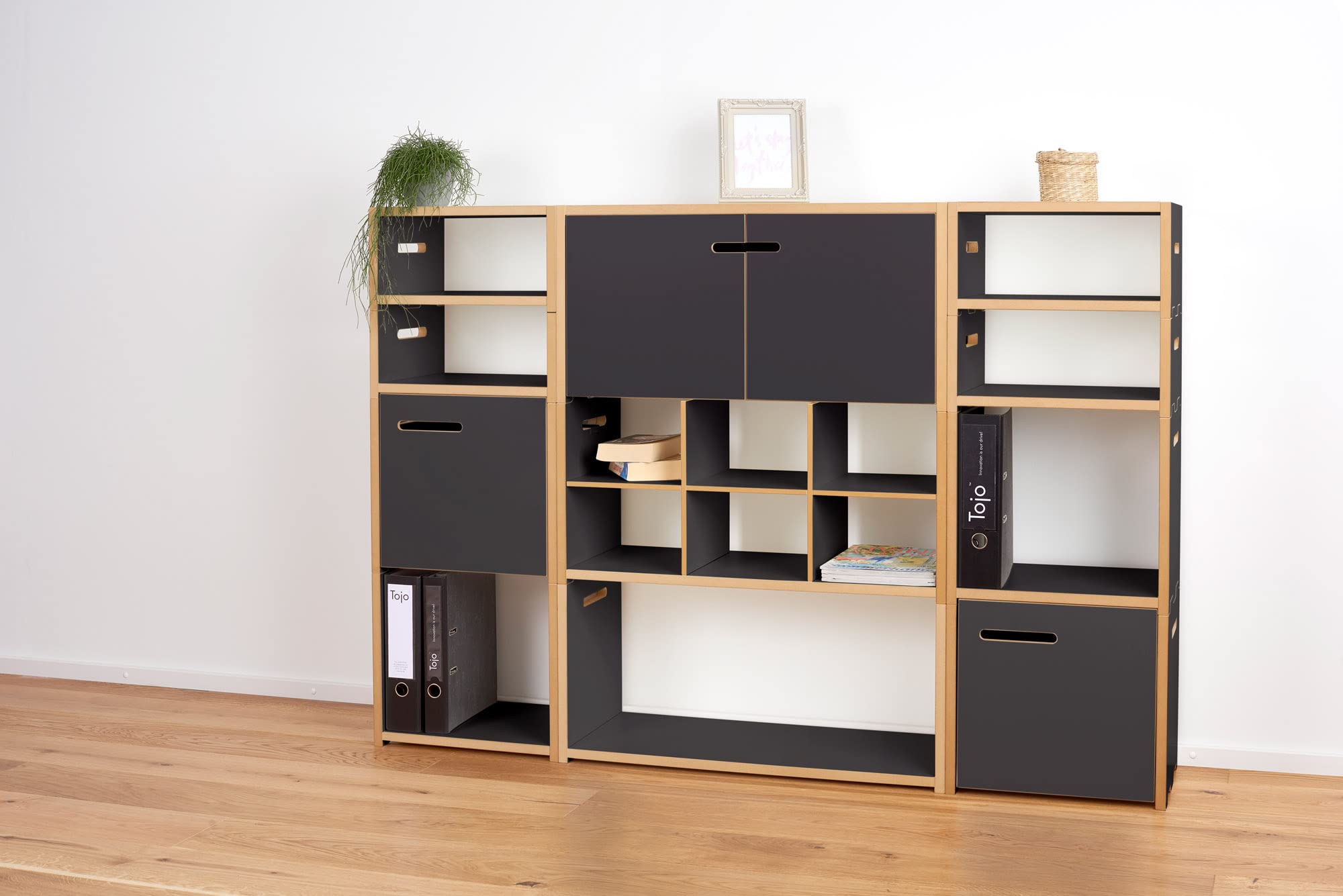 tojo-hochstapler-grundmodul-mit-t-ren-anthrazit-mdf-regal image 2