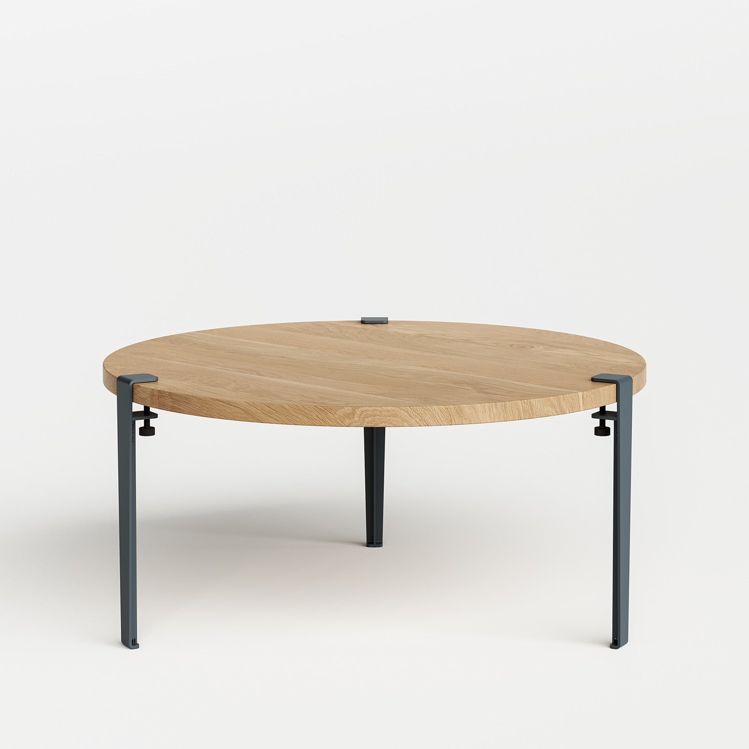 tiptoe-runder-couchtisch-90cm-massive-eiche-3-stahlbeine-43cm image 8