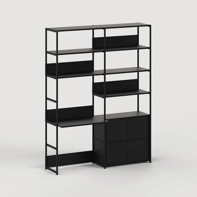 tiptoe-schreibtischregal-unit-h180-bis-215-x-b164cm-pulverbeschichteter-stahl image 1