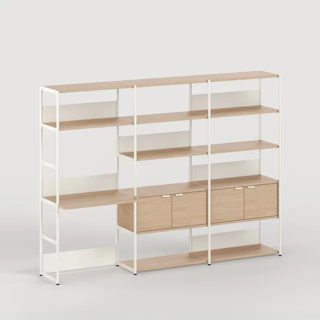 tiptoe-unit-schreibtischregal-h180-215-x-b244cm-ko-holz image 1