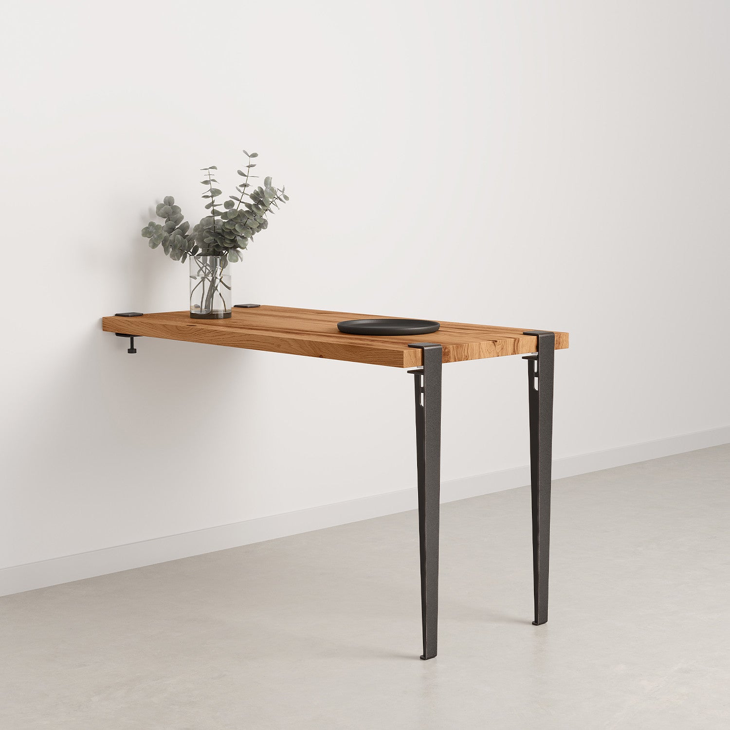 tiptoe-wand-esstisch-aus-recyceltem-altholz-mit-stahl-wandhalterung image 3
