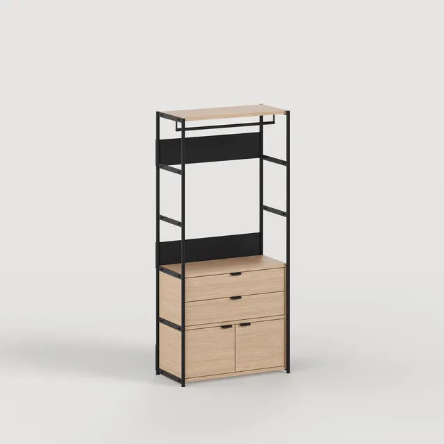 tiptoe-unit-kleiderschrank-h180-bis-215-x-b84-cm-ko-zertifiziertes-holz image 1
