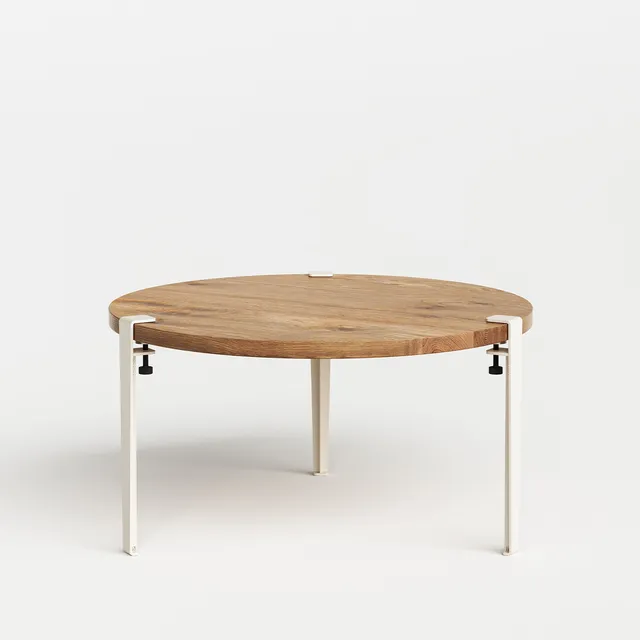 tiptoe-runder-couchtisch-80-cm-recyceltes-altholz-mit-3-stahlbeinen-43-cm image 1